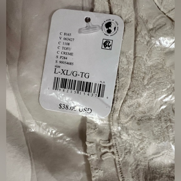 Free People Floral Frills Knotted Bandeau in Tofu Size L/XL NWT - Picture 7 of 8